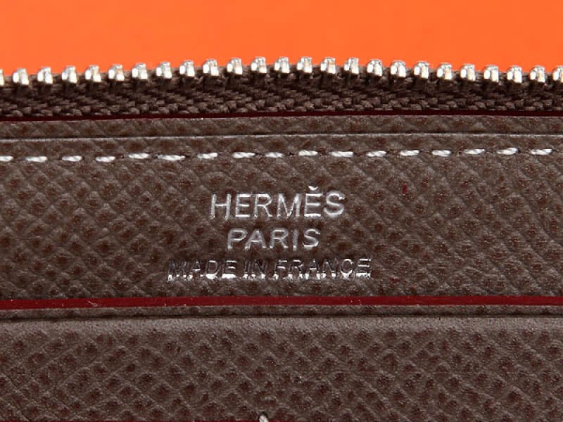 Hermes Zipper Wallet Original Epsom Calfskin Dark Khaki 5