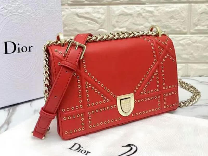 Dior Small Diorama Calfskin Bag Red d0421-12 3