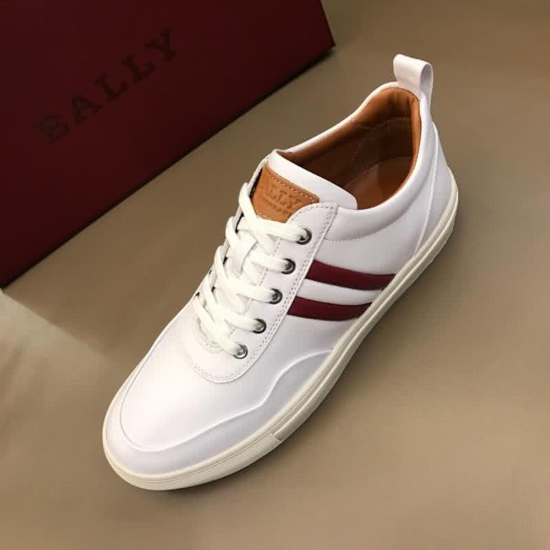 Bally Fashion Leather Shoes Cowhide White And Red Men 5