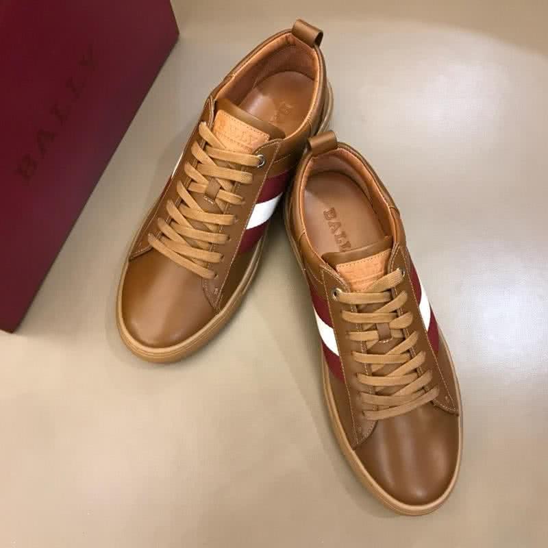 Bally Fashion Leather Shoes Cowhide Red And Brown Men 1