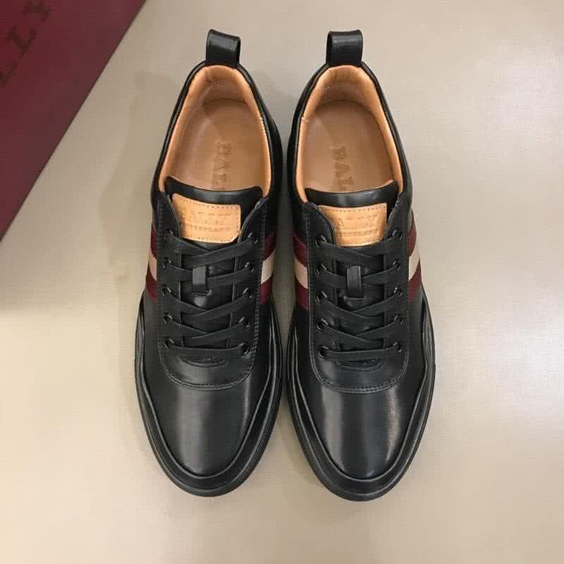 Bally Fashion Leather Shoes Cowhide Black And Red Men 2