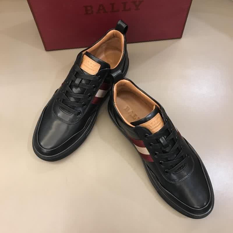 Bally Fashion Leather Shoes Cowhide Black And Red Men 3