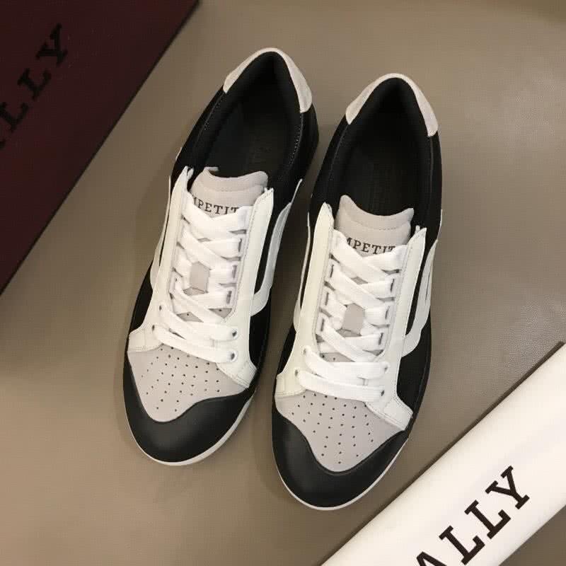 Bally Fashion Leather Sports Shoes Cowhide White And Black Men 2