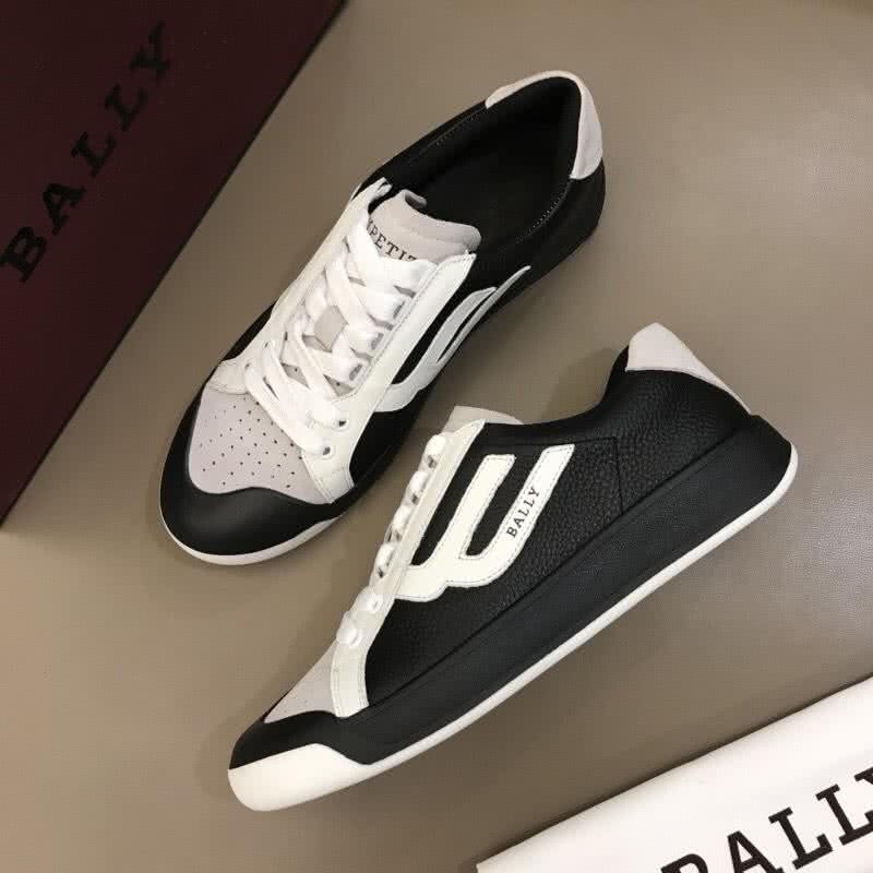 Bally Fashion Leather Sports Shoes Cowhide White And Black Men 1