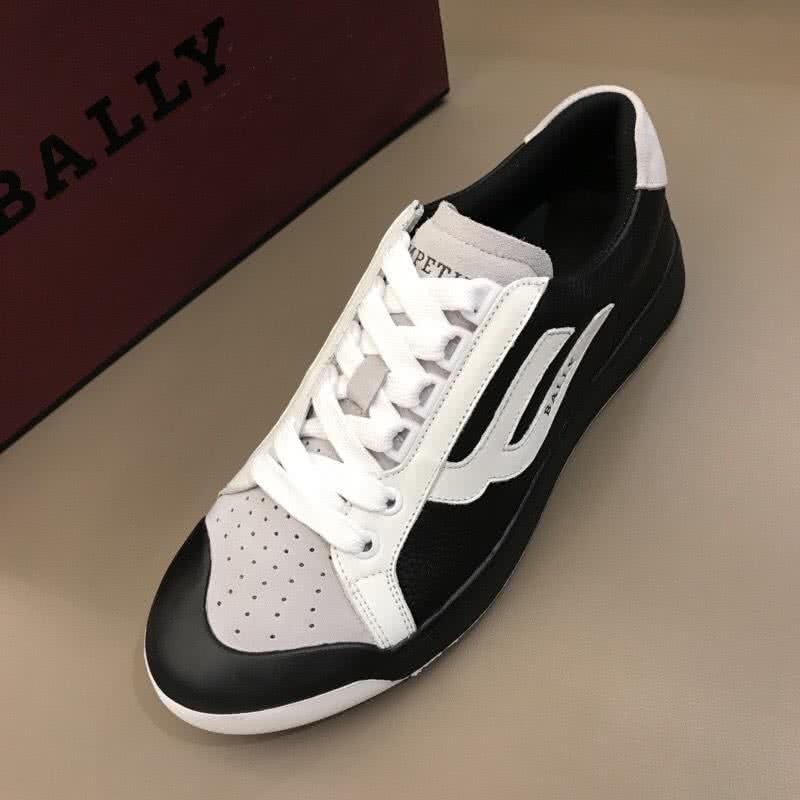 Bally Fashion Leather Sports Shoes Cowhide White And Black Men 5