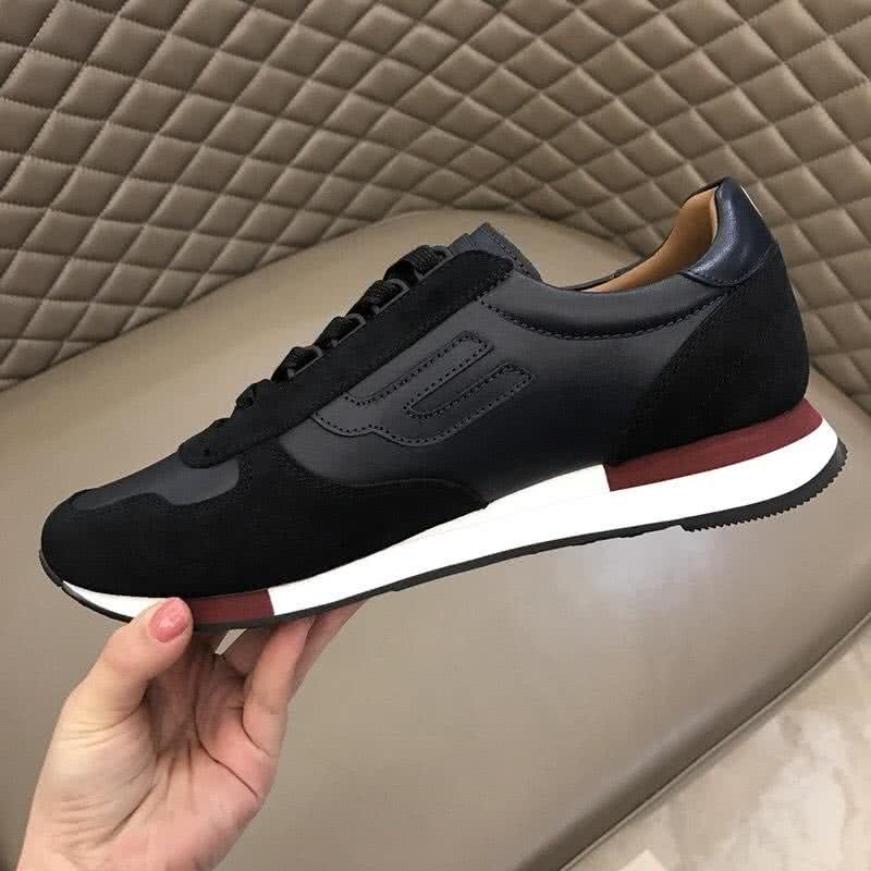 Bally Fashion Leather Sports Shoes Cowhide White And Black Men 8