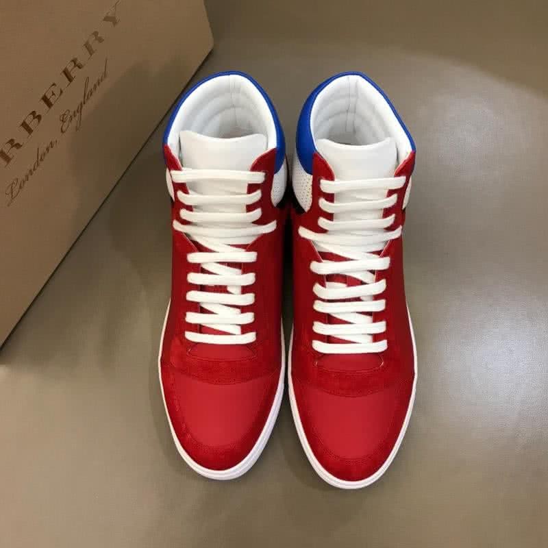 Burberry Fashion Comfortable Sneakers Cowhide Red Men 3