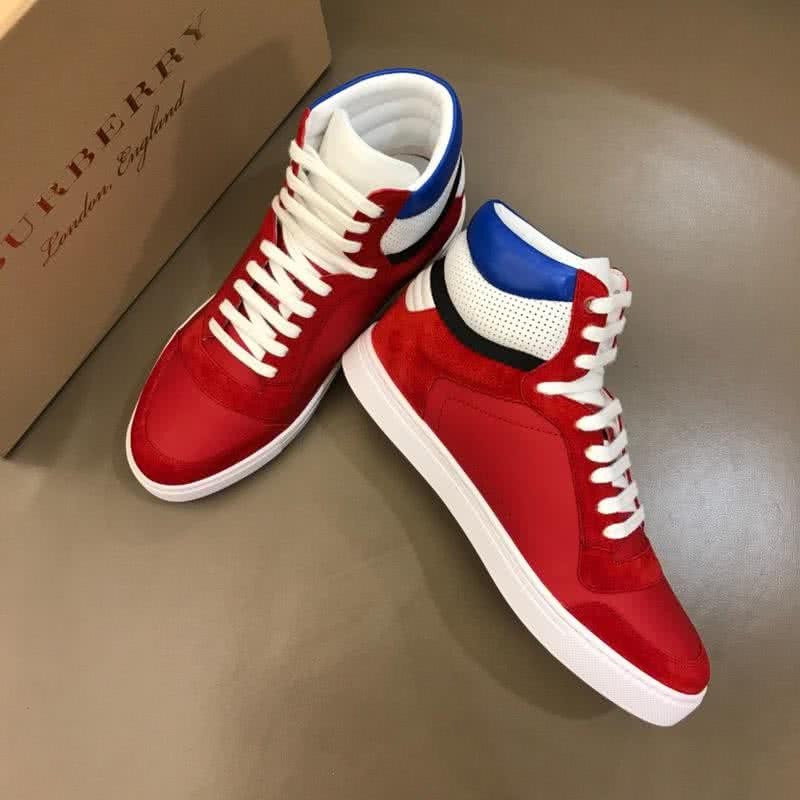Burberry Fashion Comfortable Sneakers Cowhide Red Men 2