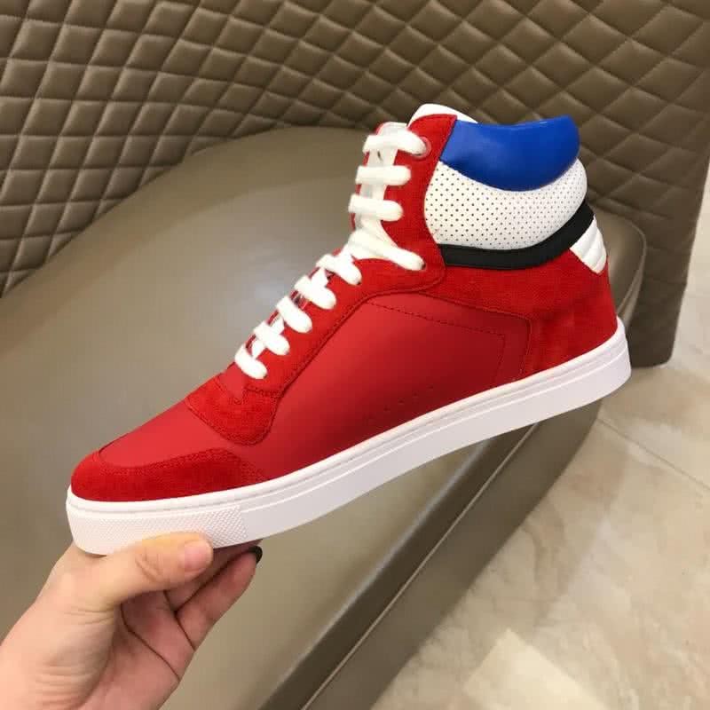 Burberry Fashion Comfortable Sneakers Cowhide Red Men 8