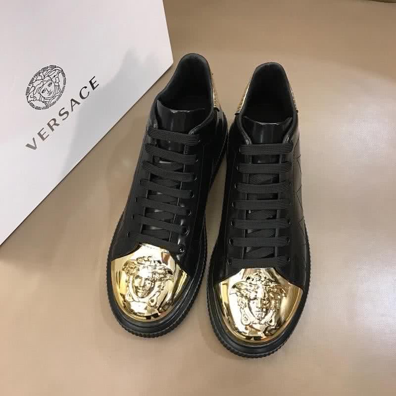 Versace High-top 3D Medusa Full Cowhide Loafers Black And Gold Men 2