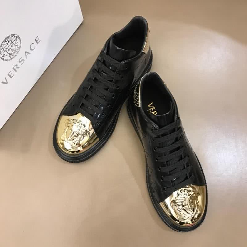 Versace High-top 3D Medusa Full Cowhide Loafers Black And Gold Men 3