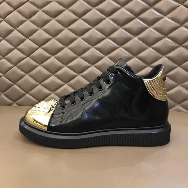 Versace High-top 3D Medusa Full Cowhide Loafers Black And Gold Men 5