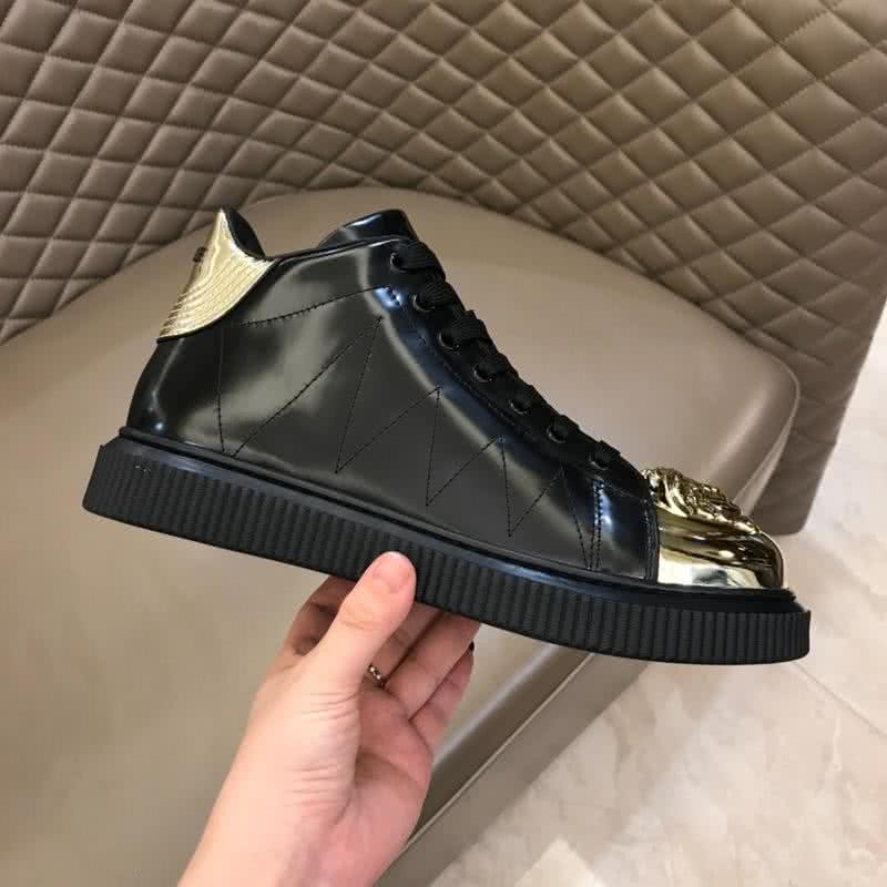Versace High-top 3D Medusa Full Cowhide Loafers Black And Gold Men 6
