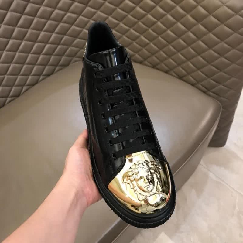 Versace High-top 3D Medusa Full Cowhide Loafers Black And Gold Men 7