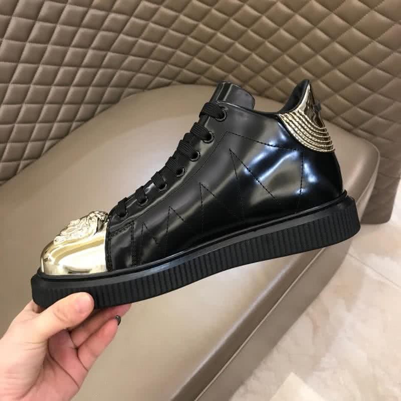 Versace High-top 3D Medusa Full Cowhide Loafers Black And Gold Men 8
