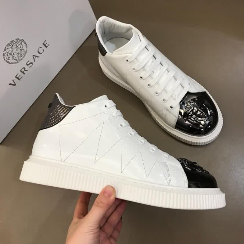 Versace High-top 3D Medusa Full Cowhide Loafers Black And White Men 1