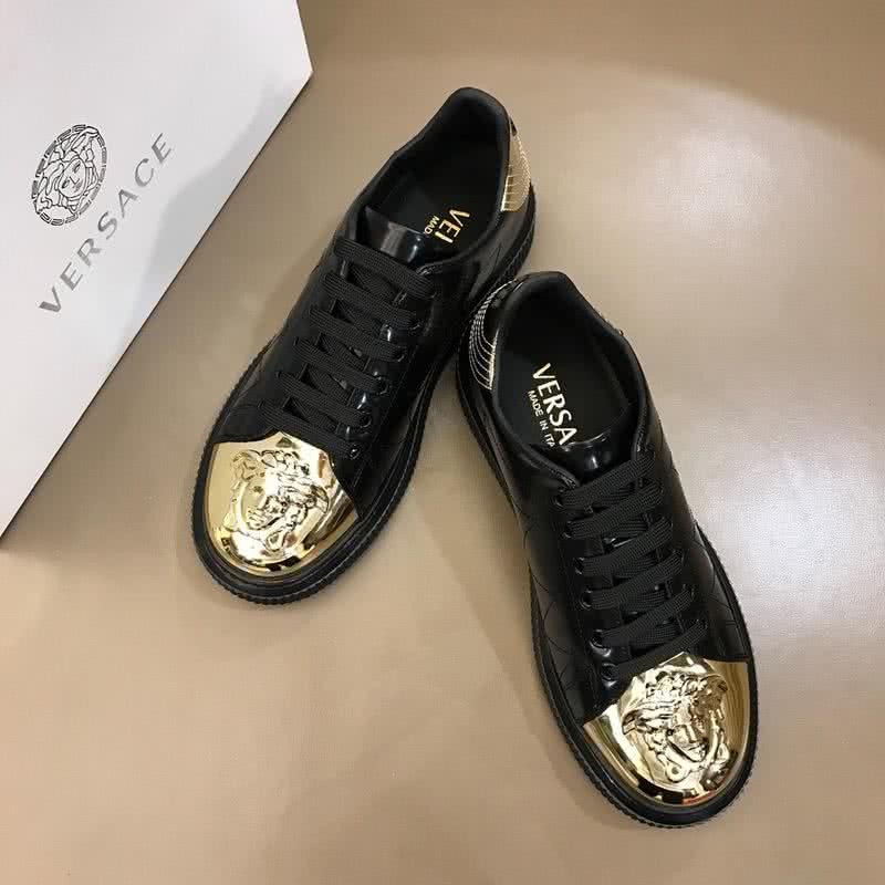 Versace Low-top 3D Medusa Full Cowhide Loafers Black And Gold Men 3
