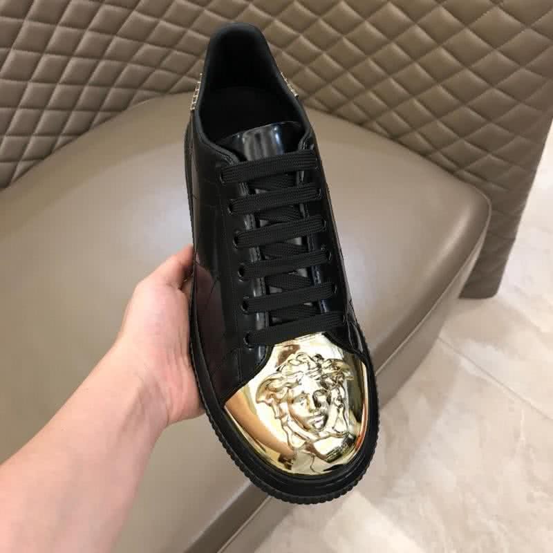 Versace Low-top 3D Medusa Full Cowhide Loafers Black And Gold Men 4