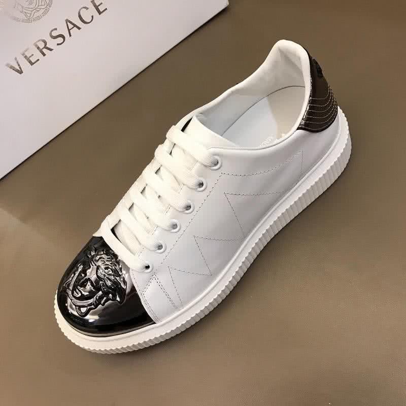 Versace Low-top 3D Medusa Full Cowhide Loafers Black And White Men 3
