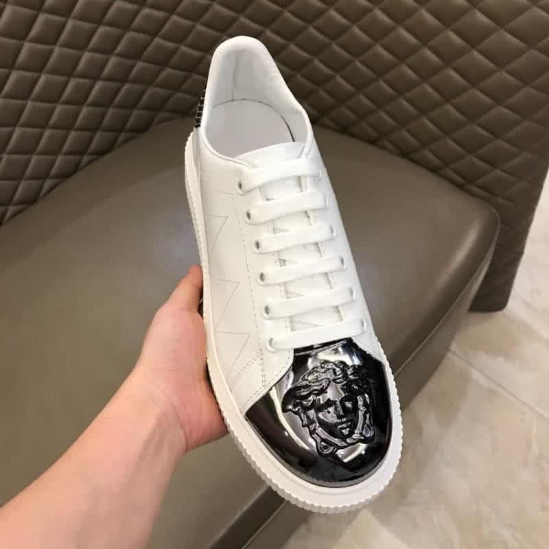 Versace Low-top 3D Medusa Full Cowhide Loafers Black And White Men 5