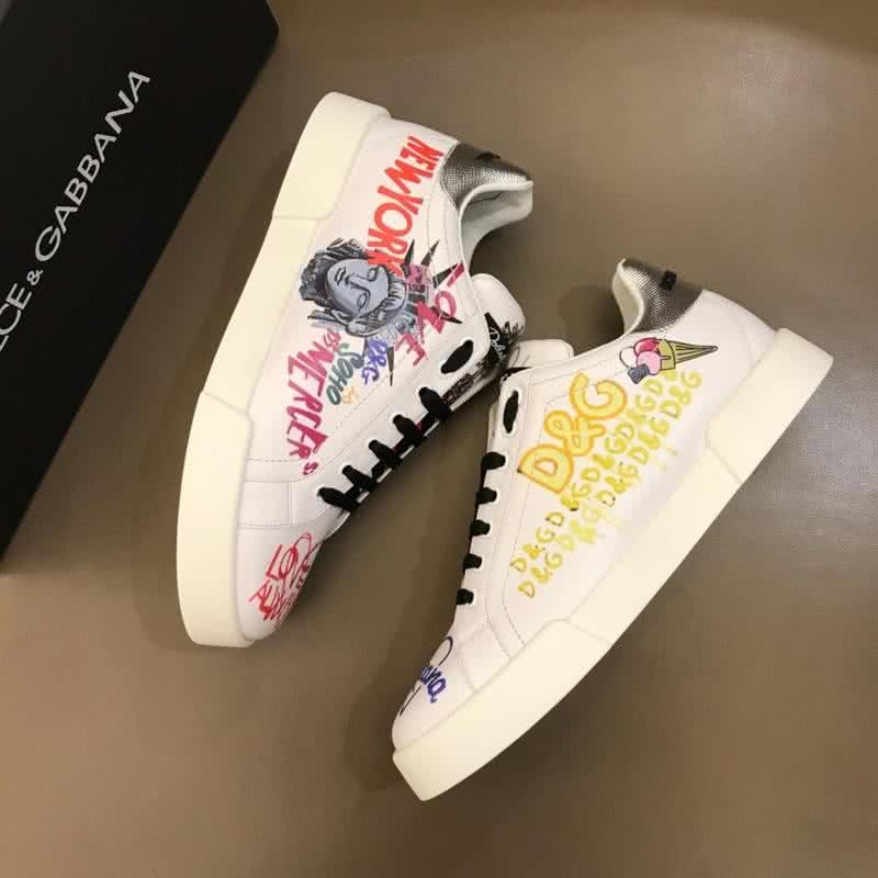 Dolce & Gabbana Sneakers Status Of Liberty Graffiti White Men And Women 3