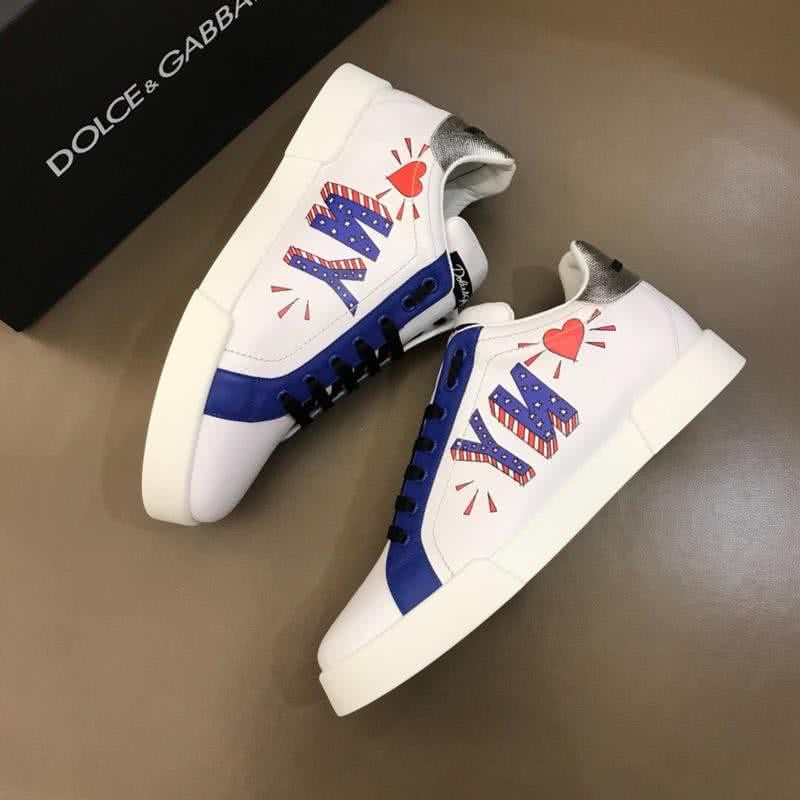 Dolce & Gabbana Sneakers Graffiti White Blue Men And Women 3