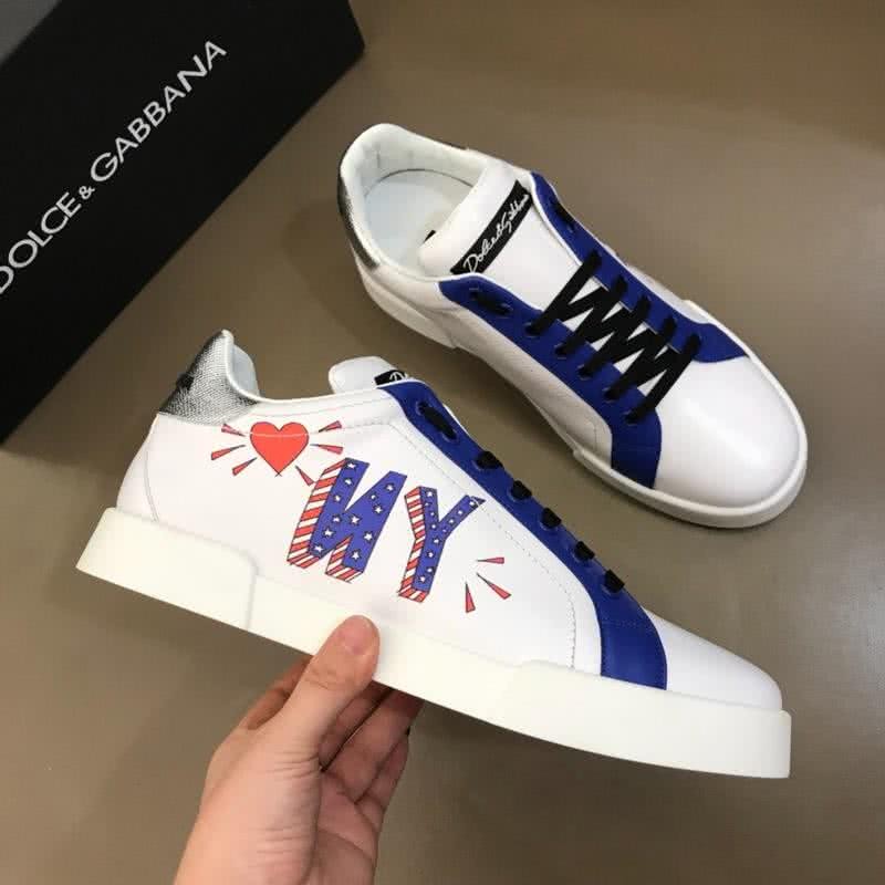 Dolce & Gabbana Sneakers Graffiti White Blue Men And Women 4