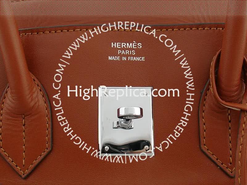 Hermes Birkin 35 Cm Toile And Togo Leather Brown 12