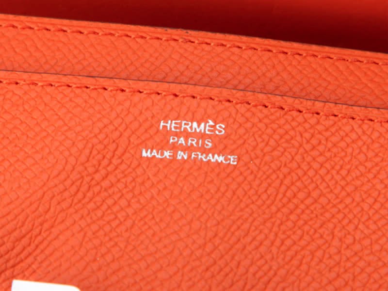 Hermes Epsom Original Calfskin Constance Long Wallet Orange 6