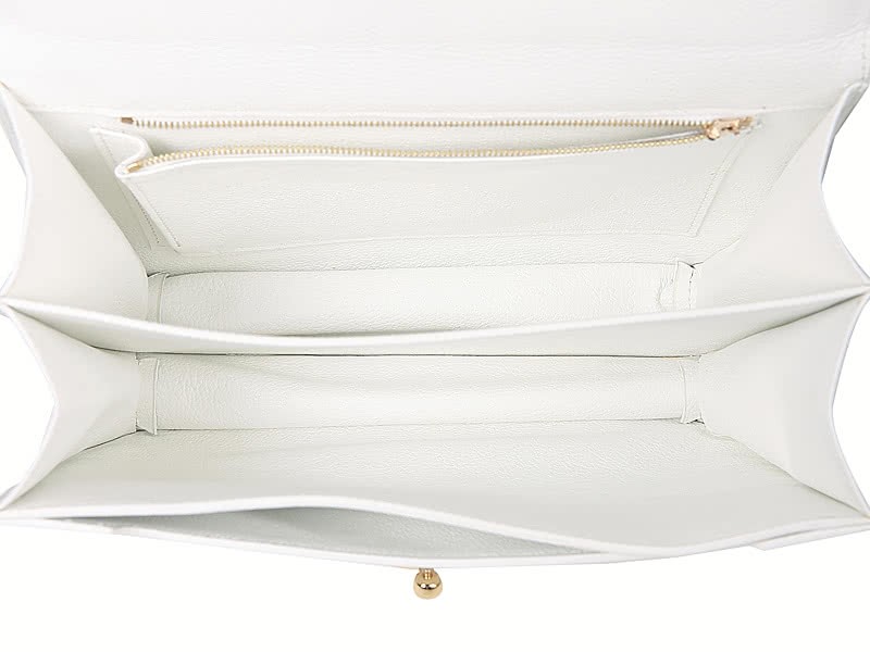 Hermes Stirrup Shoulder Bag White 9