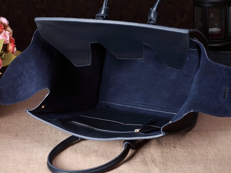 Celine Tie Nano Top Handle Bag Leather Blue Python 23