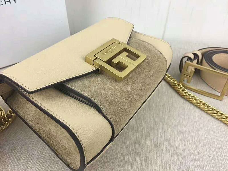 Givenchy Small gv3 Bag In Grained Leather And Suede Beige 4