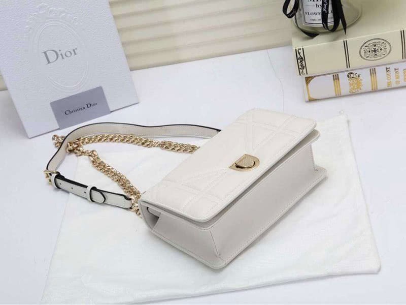 Dior Small Diorama Lambskin Bag White d05264 5