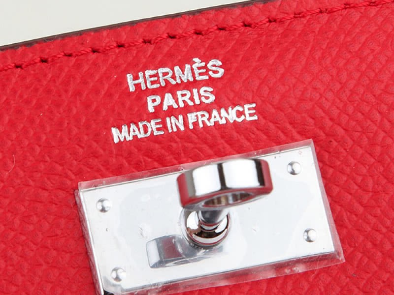 Hermes Epsom Original Calfskin Kelly Long Wallet Red 4