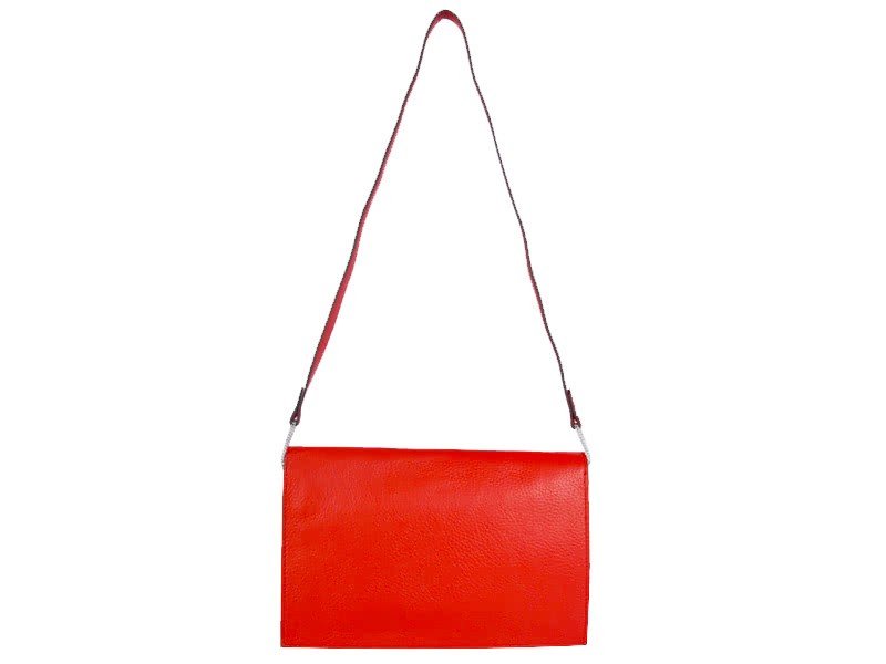 Hermes Pilot Envelope Clutch Red With Silver Hardware 3