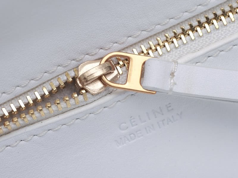 Celine Tie Nano Top Handle Bag Leather White Python 25