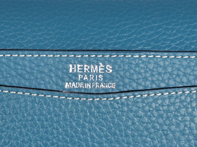 Hermes Pilot Envelope Clutch Blue With Silver Hardware 11
