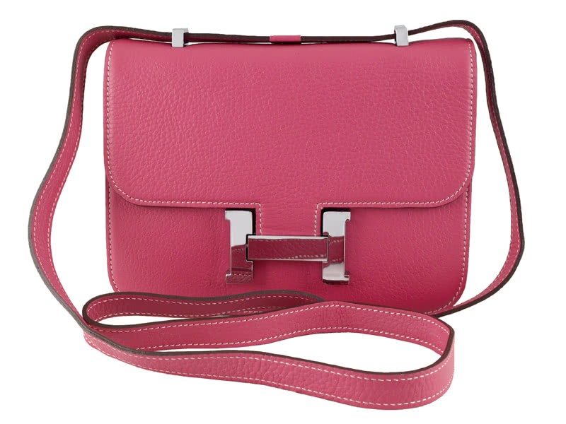 Hermes Constance 23 Single Shoulder Bag Togo Leather Pink 1