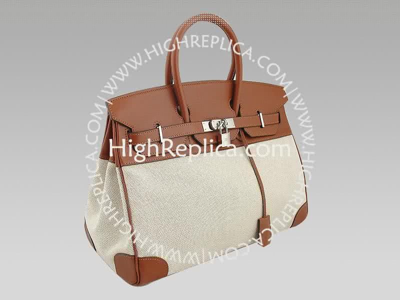 Hermes Birkin 35 Cm Toile And Togo Leather Brown 2