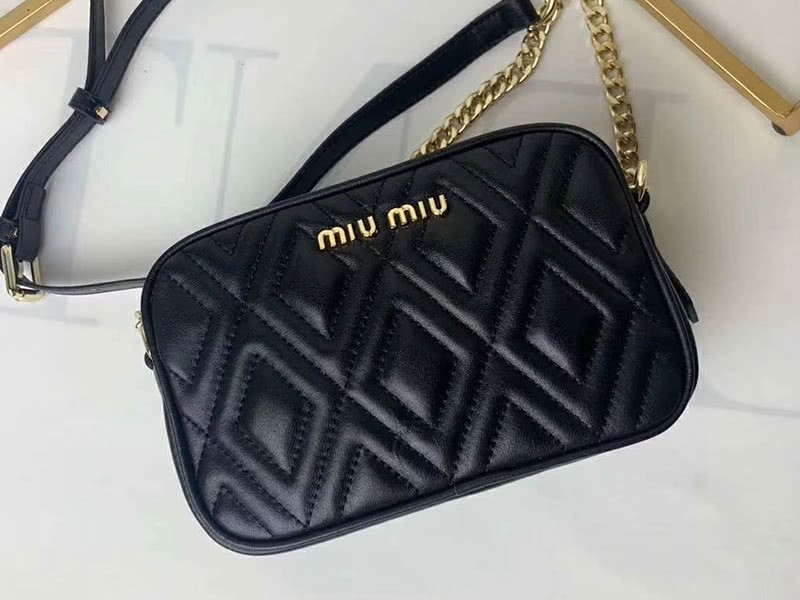 Miu Miu Calfskin Leather Belt Bag Black 4
