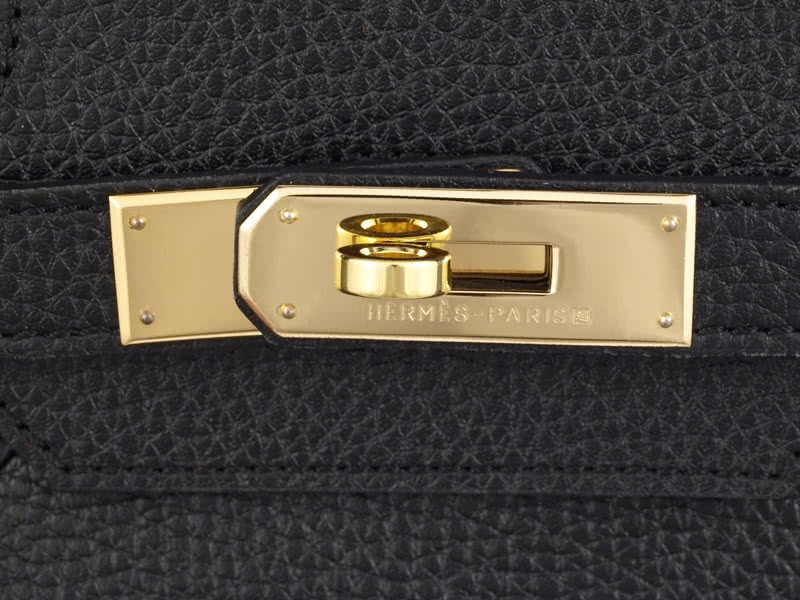 Hermes Birkin 35cm Clemence Black With Golden Hardware 7