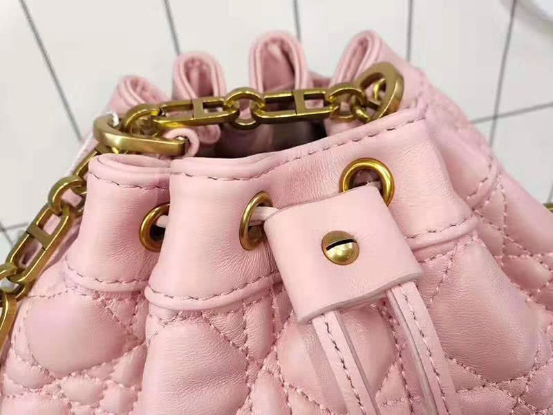 Dior Miss Dior Lambskin Bucket Bag Pink 5