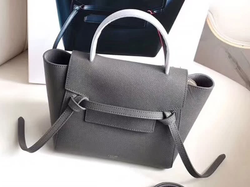 Celine Micro Belt Bag In Grained Calfskin Grey 1
