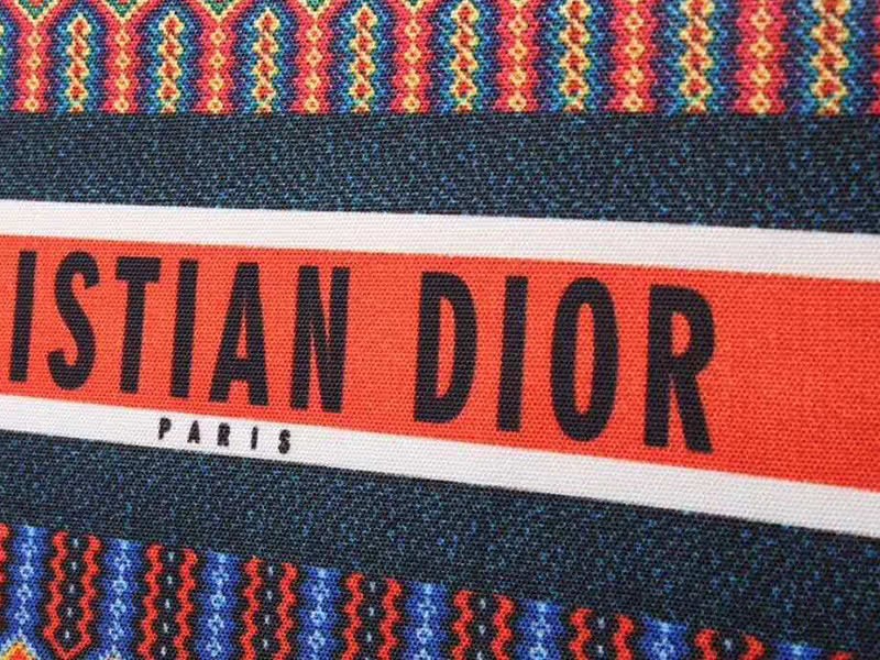 Dior Book Tote Bag In Embroidered Canvas Multicolour Orange 6