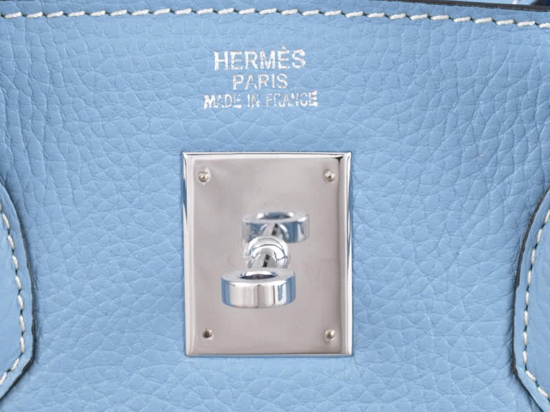 Hermes Birkin 35cm Togo Clemence Blue Jean 11