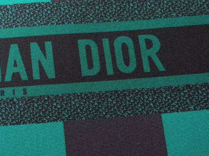 Dior Black Green Plaid Tote Bag 6