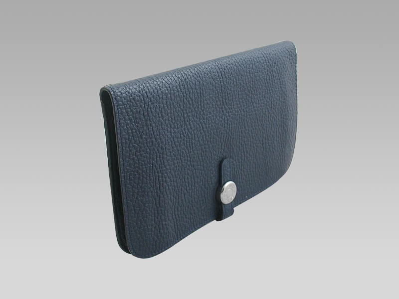 Hermes Dogon Togo Leather Wallet Purse Dark Blue 2