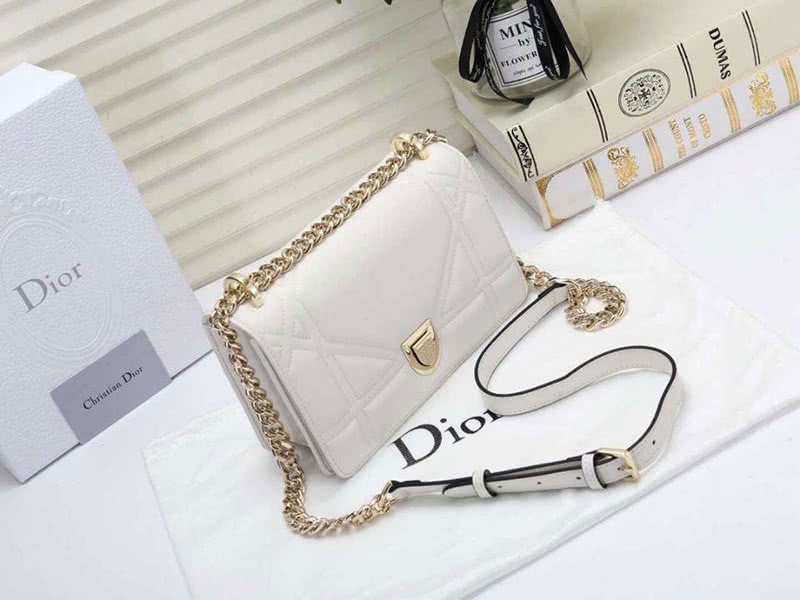 Dior Small Diorama Lambskin Bag White d05264 3