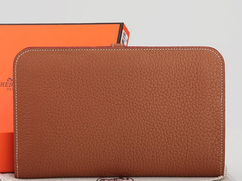 Hermes Dogon Togo Original Leather Combined Wallet Brown 2