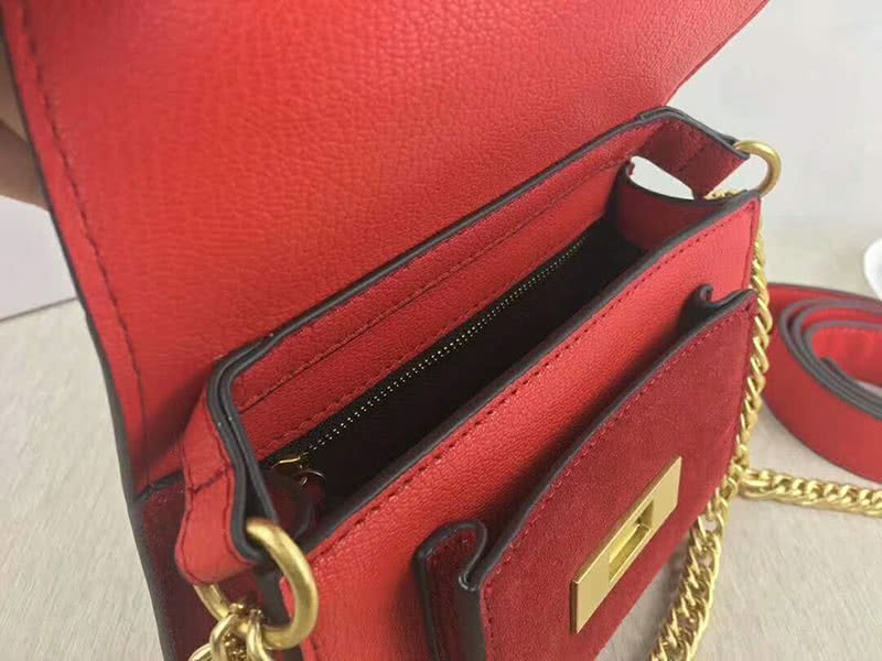 Givenchy Small gv3 Bag In Grained Leather And Suede Red 5